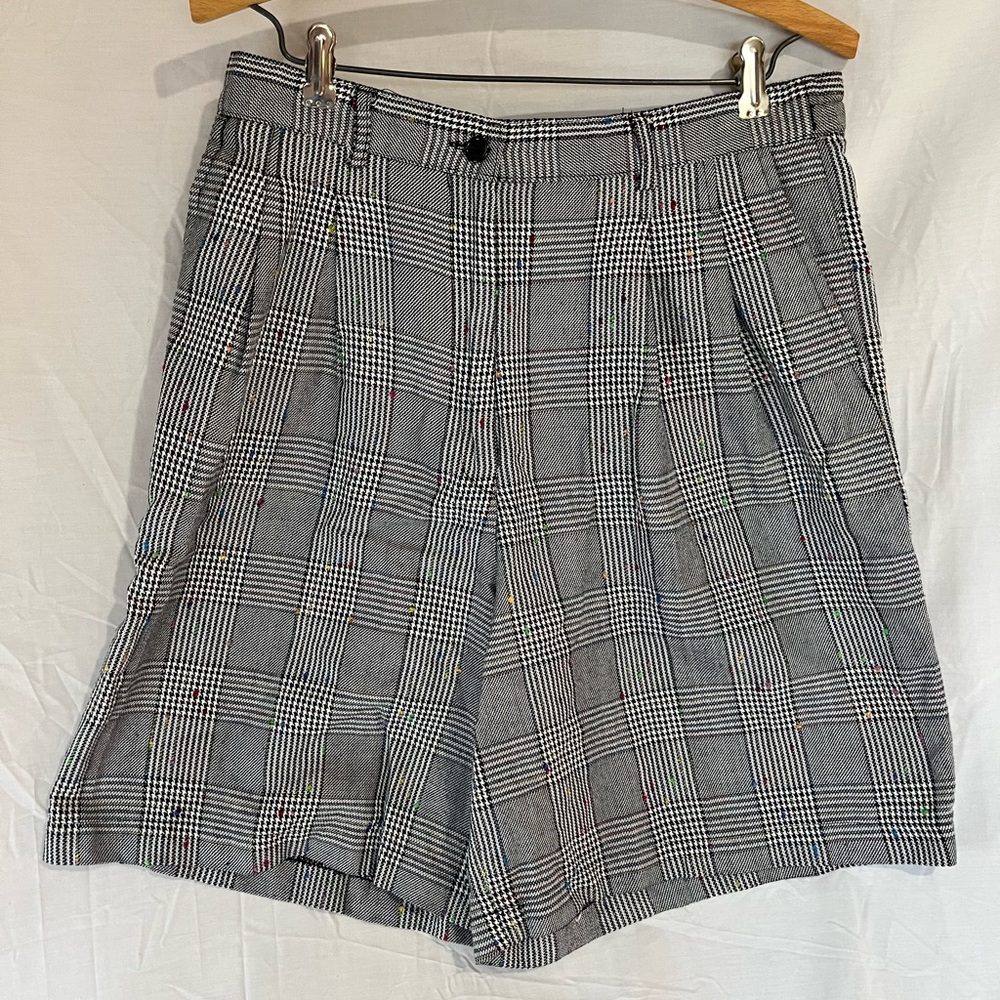 Vintage silvercord woman’s sz 14 pleated front black and white with color specs